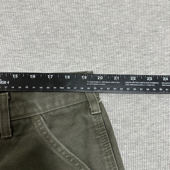 Carhartt Mens Moss Green Cotton Duck Carpenter Work Pants 39x32 Relaxed Fit - Picture 3 of 16